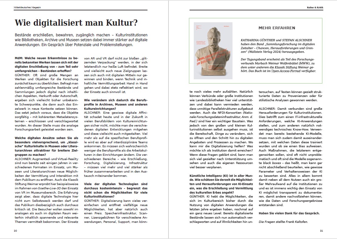 Blick in die aktuelle Ausgabe des Mitteldeutschen Magazins.